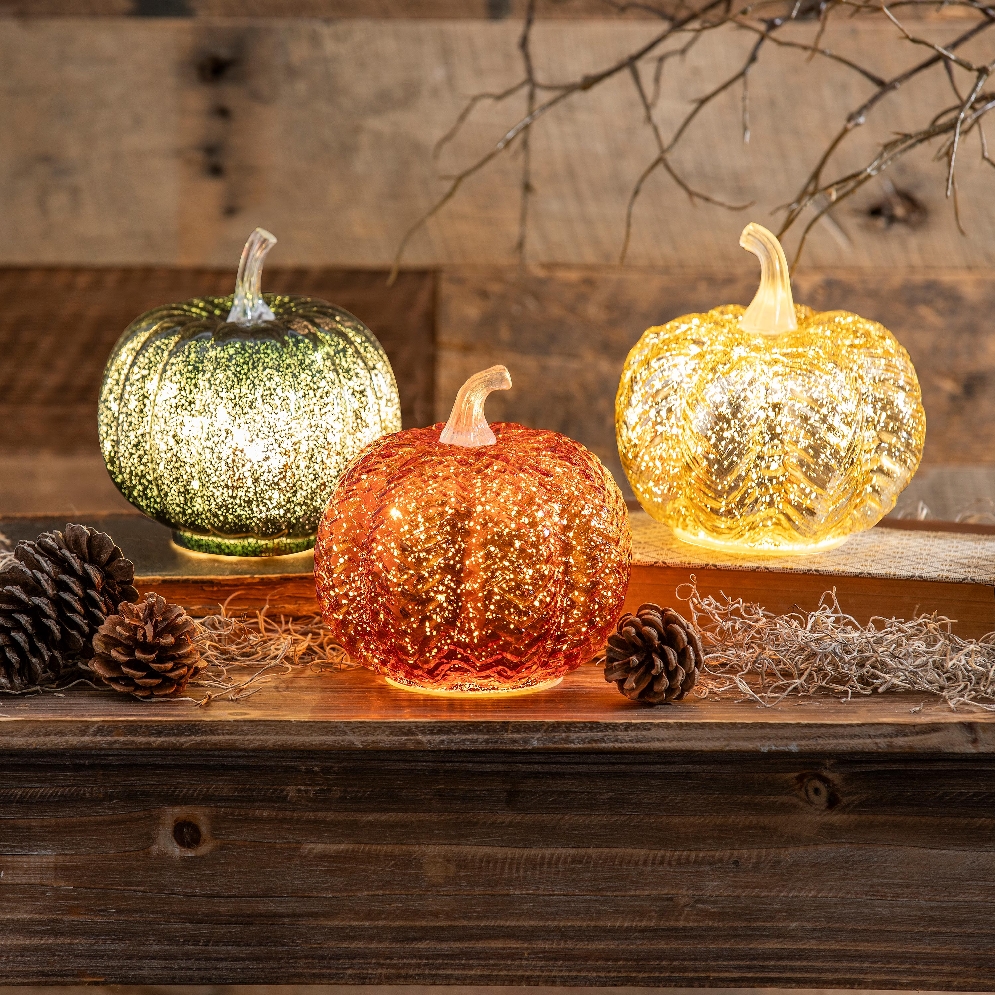 LED Glass Pumpkin Table Decor
6    