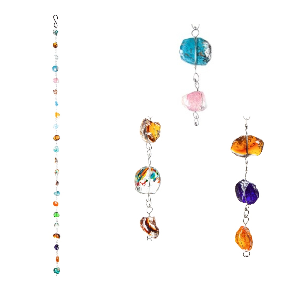 71  H Multicolor Glass Rain Chain  