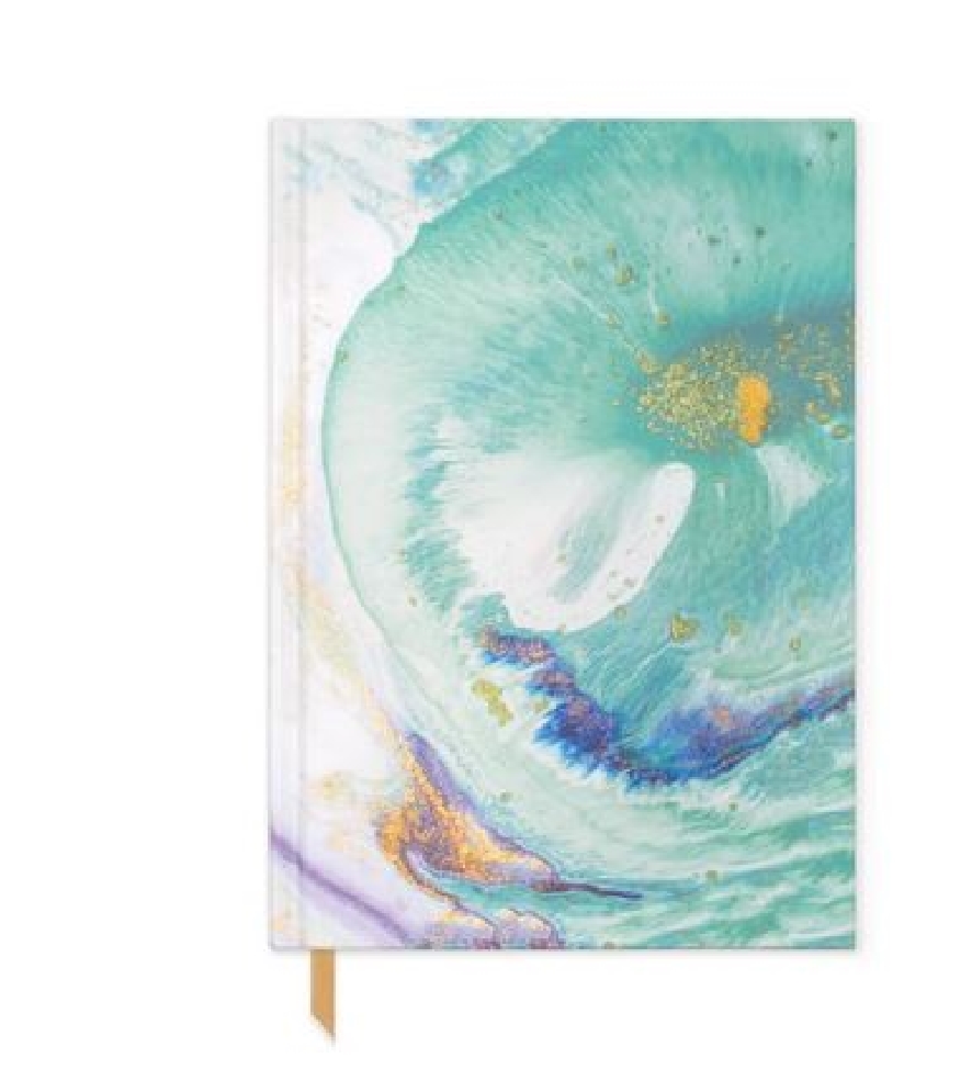 Teal Marbled Journal with Pen Holder
  