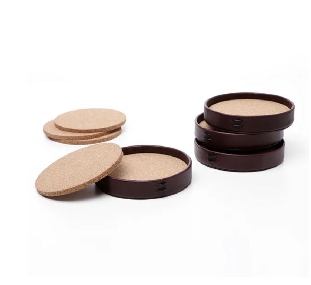 Whiskey Leather Coasters
Set of 4

Keep your...