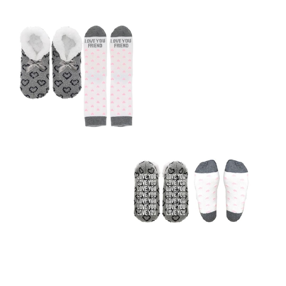   Love You Friend   Slipper &amp; Sock Gift Set

...