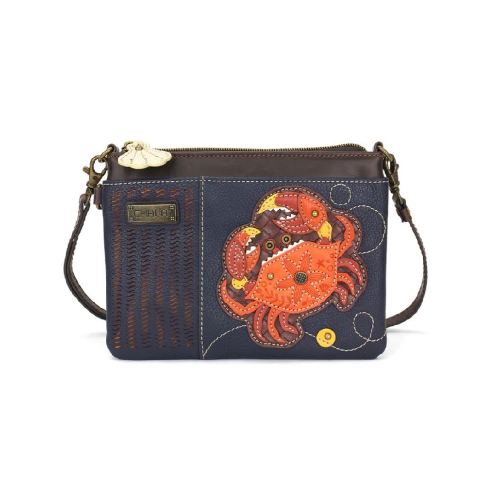 LaserCut Mini Crossbody
Crab/ Navy
Faux Leath...