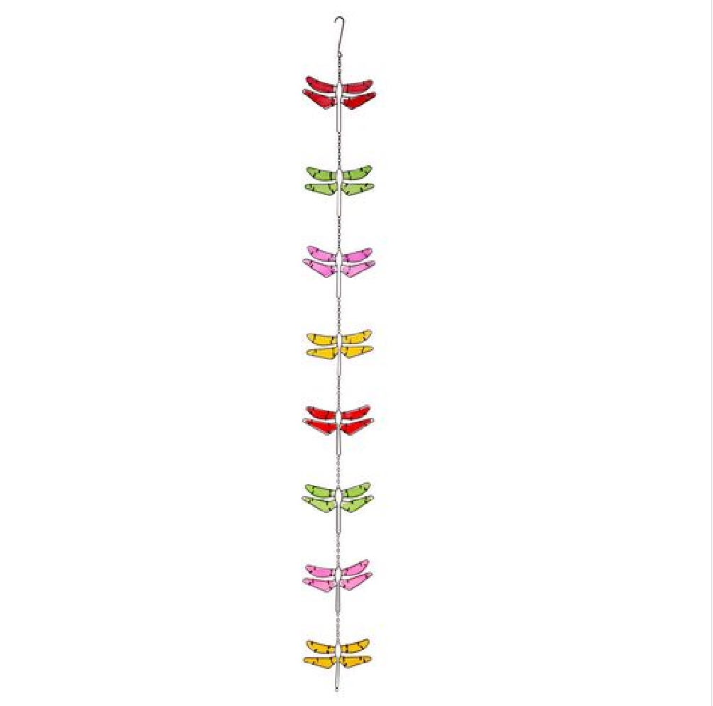 Stained Glass & Metal Dragonfly Rain Chain
72    