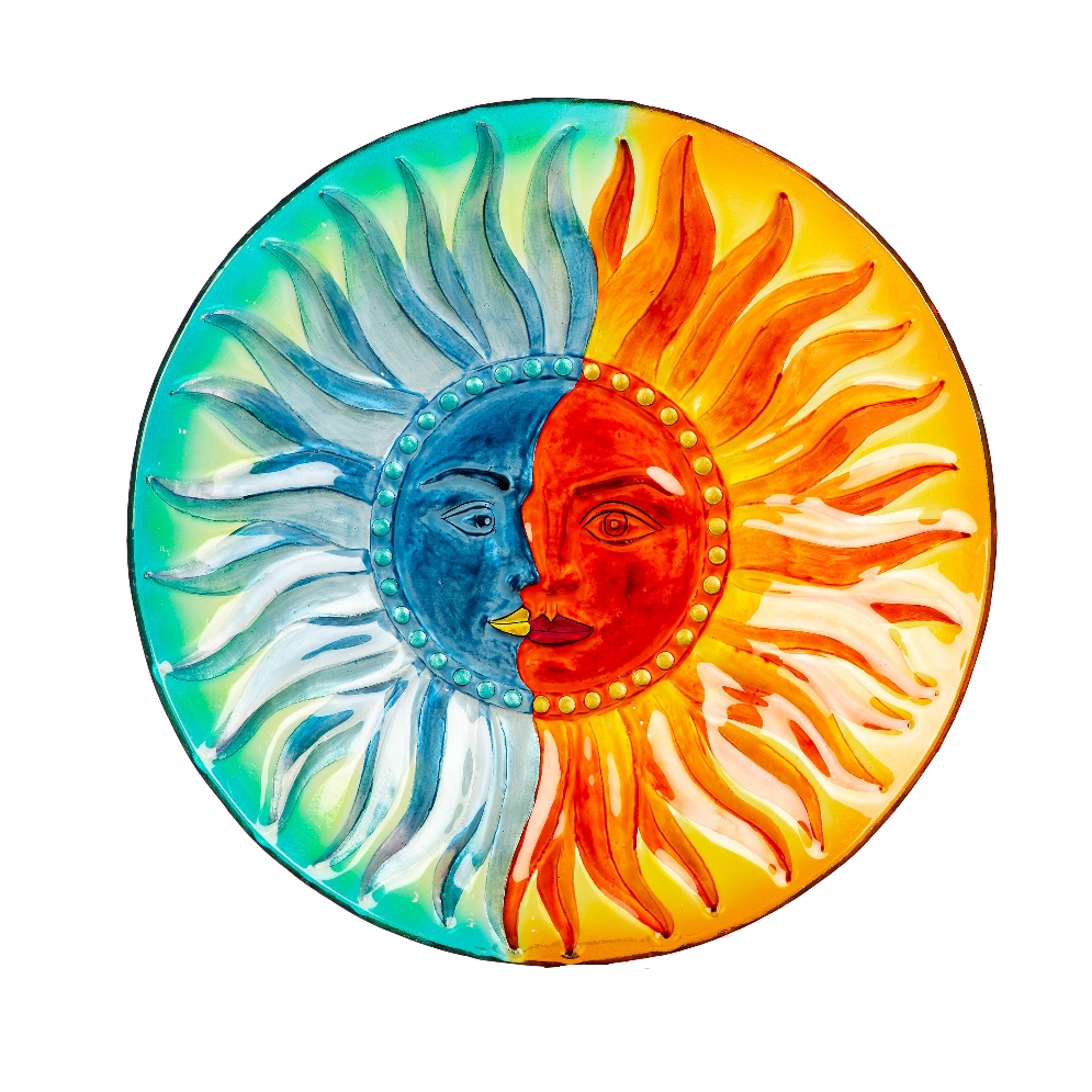 Glass Bird Bath - Sun &amp; Moon 

Any garden wil...