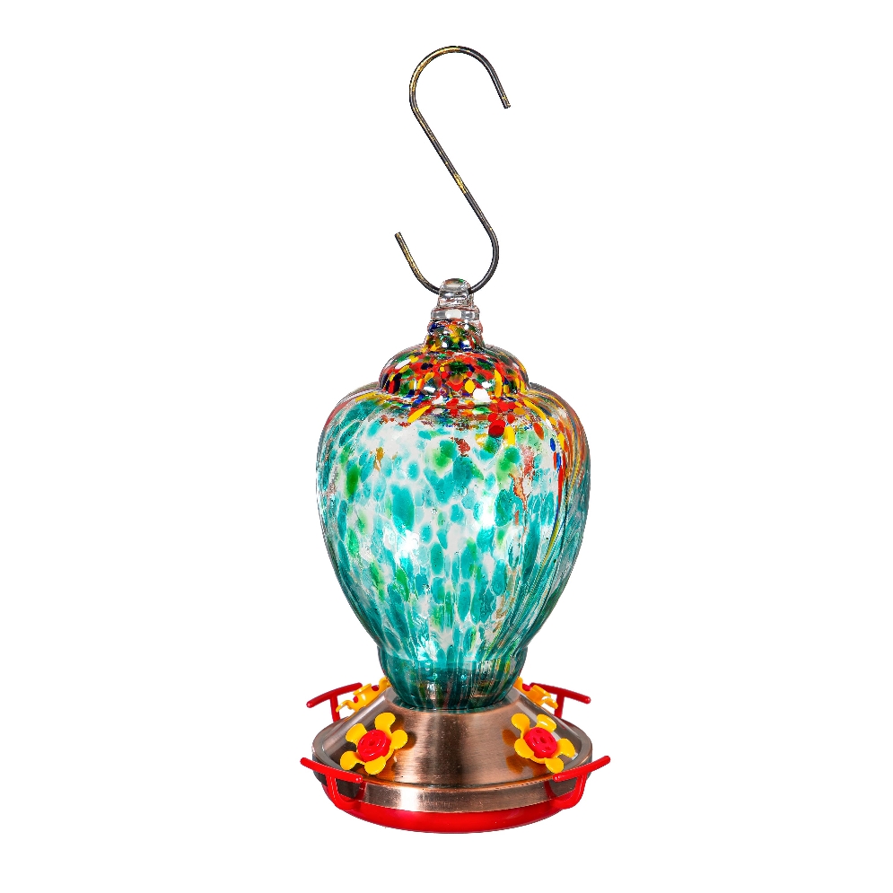 Art Glass Shell Hummingbird Feeder in Blue

I...