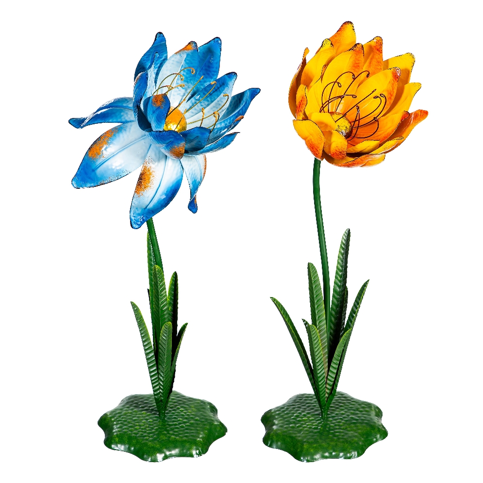 Blue Or Orange Flower Statue
Metal
32  
  