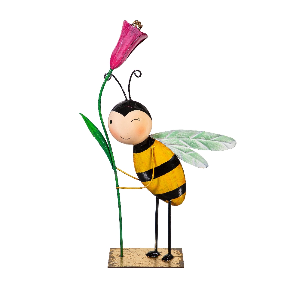 Happy Bee Statue
w/ Pink Flower
Metal
20  
  