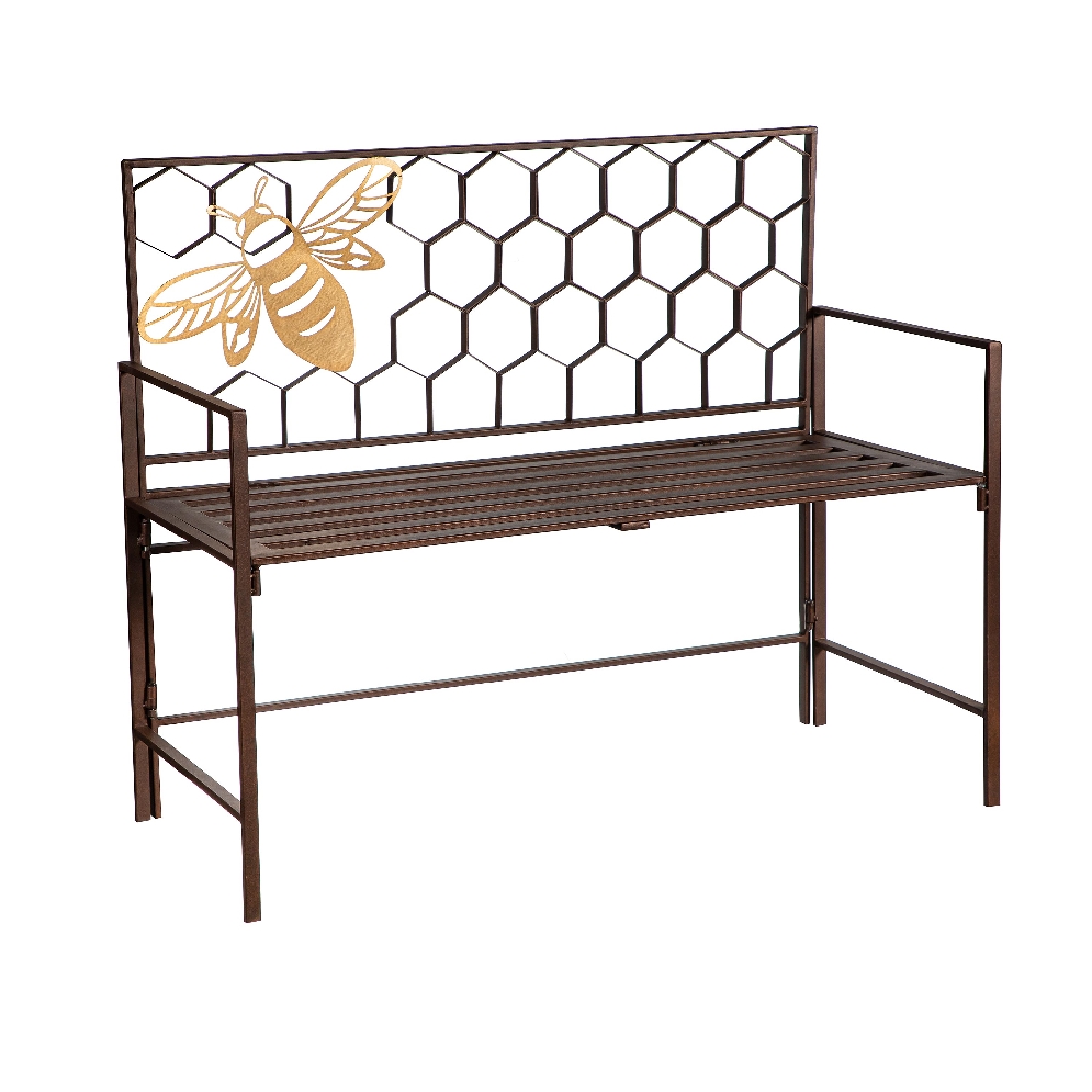 Honeycomb Bee Metal Garden Bench  