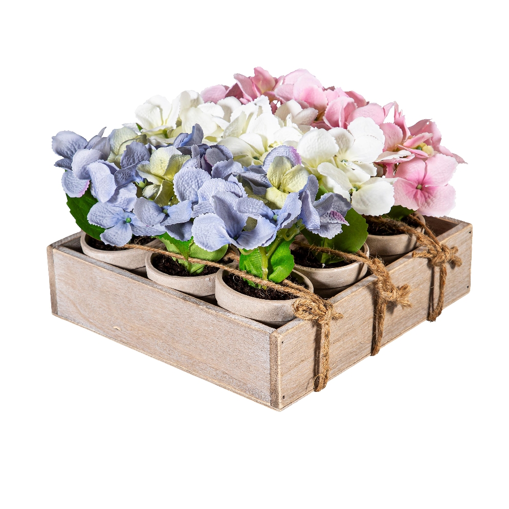 Hydrangea Table Top Decor
w/  Cement-Look Pot...