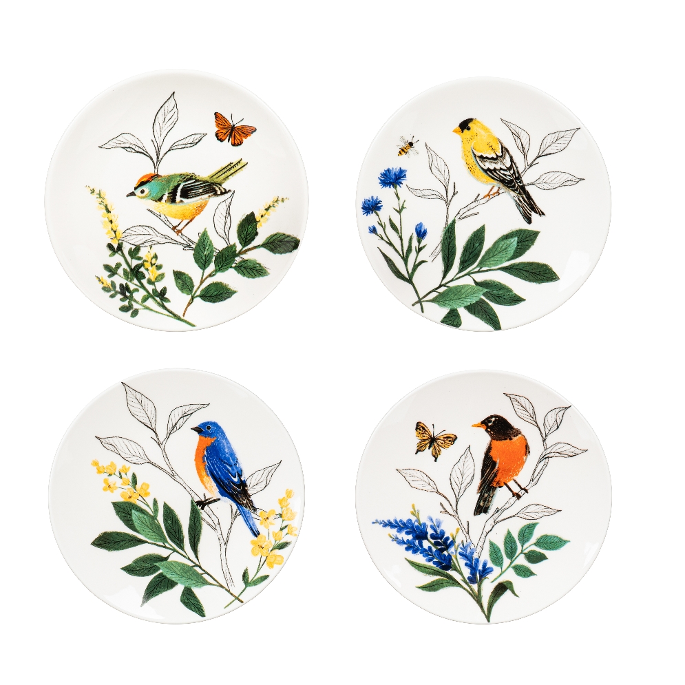 Song Bird 
6   Ceramic Appetizer Plates
Set o...