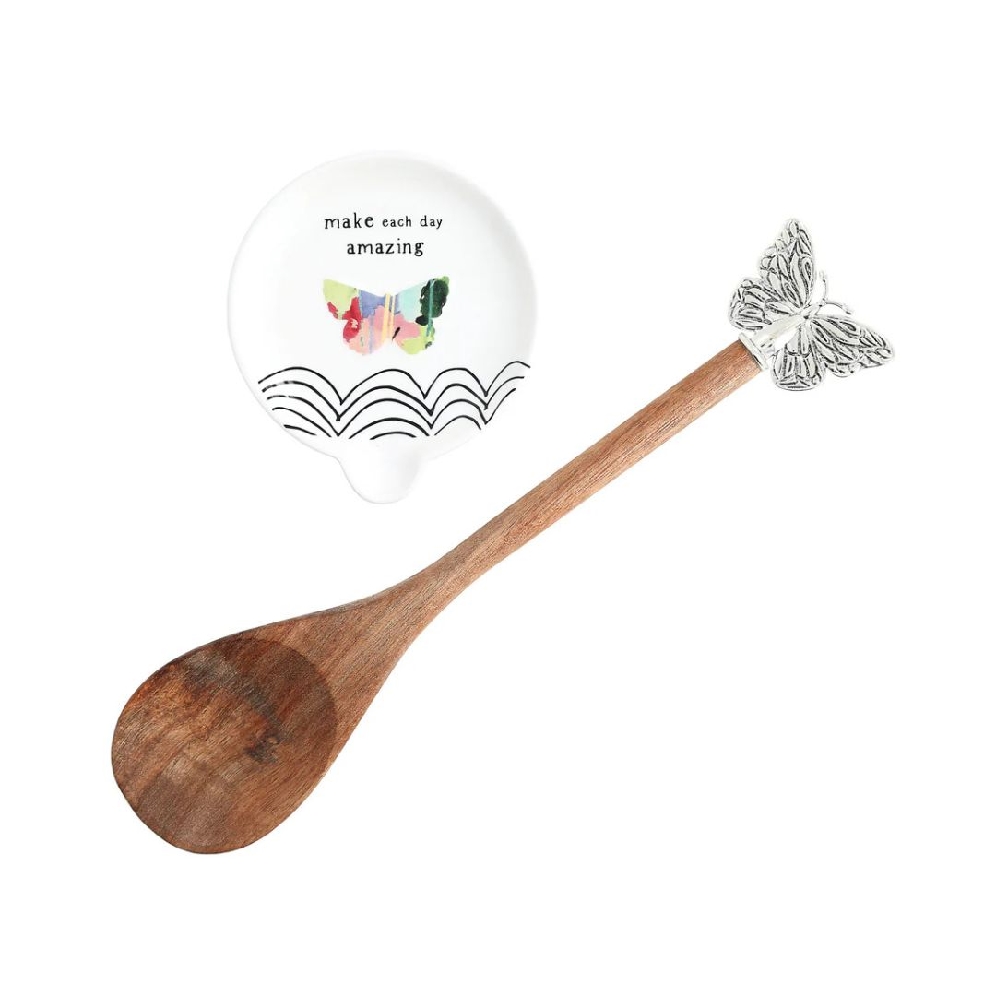   Make Each Day Amazing  
Spoon Rest w/ Wooden...