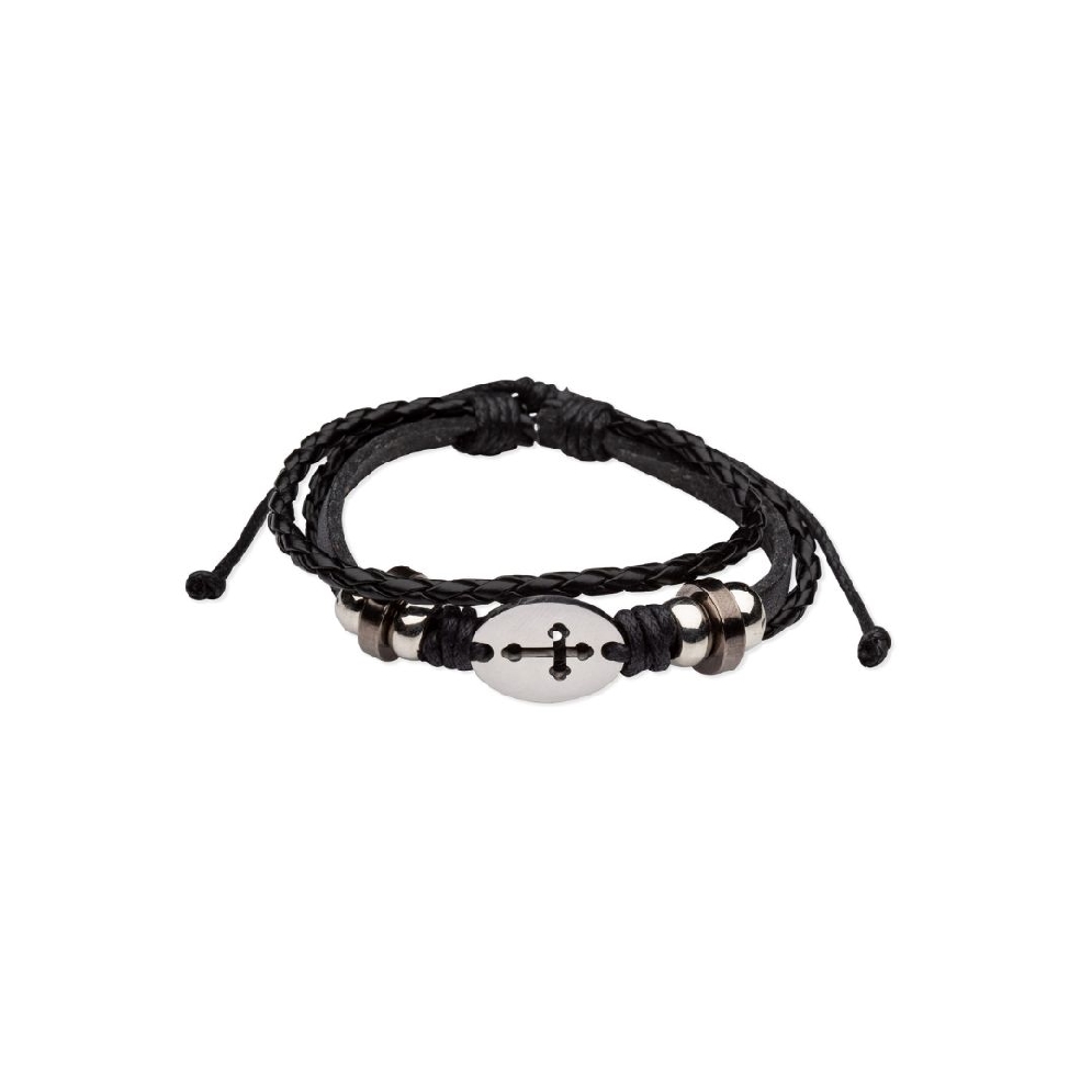 TRIPLE STRAND LEATHER BRACELET - CROSS

Tripl...