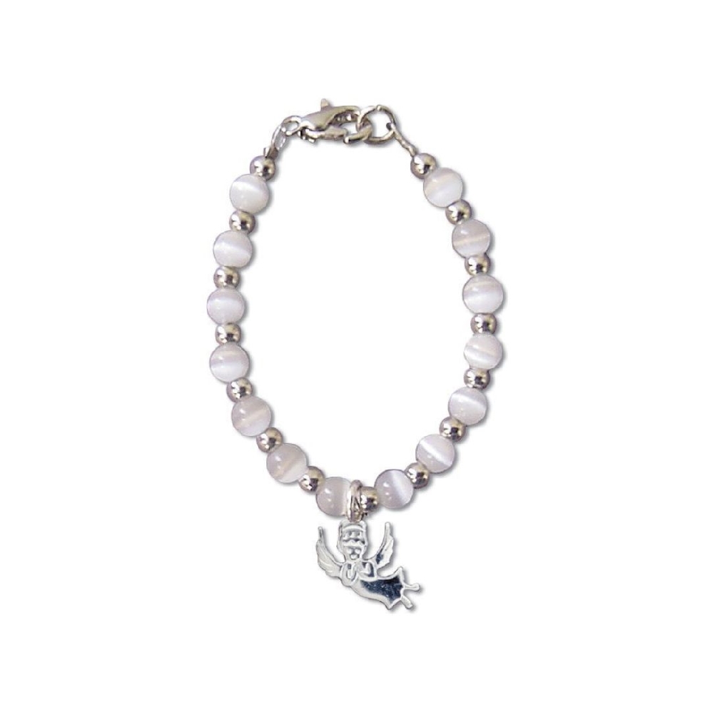 Multi Color Cat s Eye Baby Bracelet
w/ Angel C...