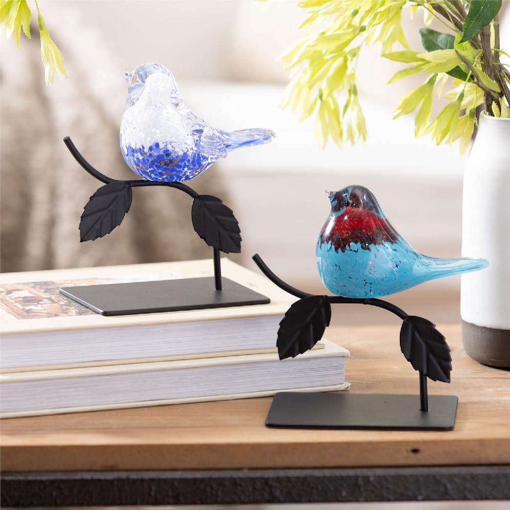 Glass Bird on Metal Branch from the Cottage Gar...