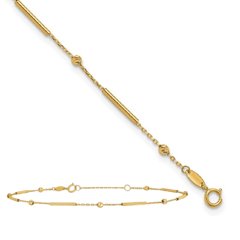 Leslie s Diamond-Cut Bar Anklet 9 +1  
10K Yel...