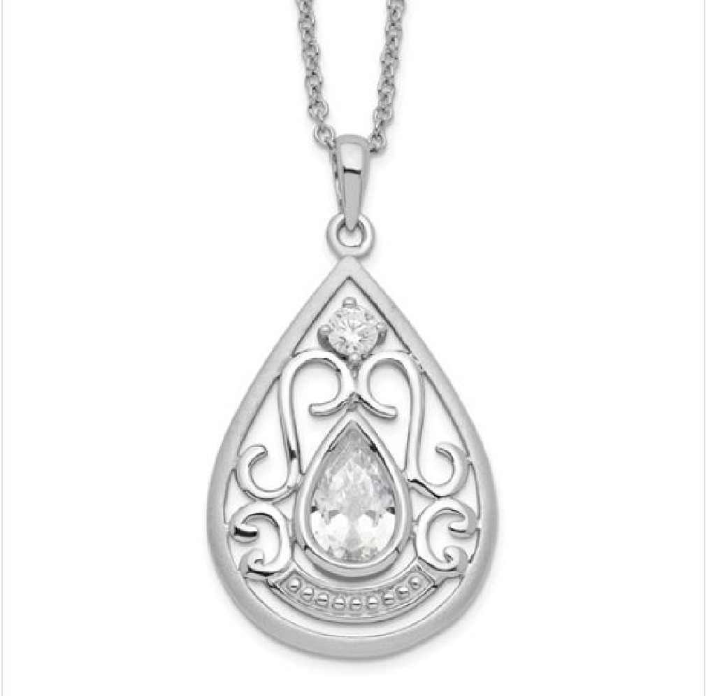 Sterling Silver Pendant with CZ
 In Loving Mem...
