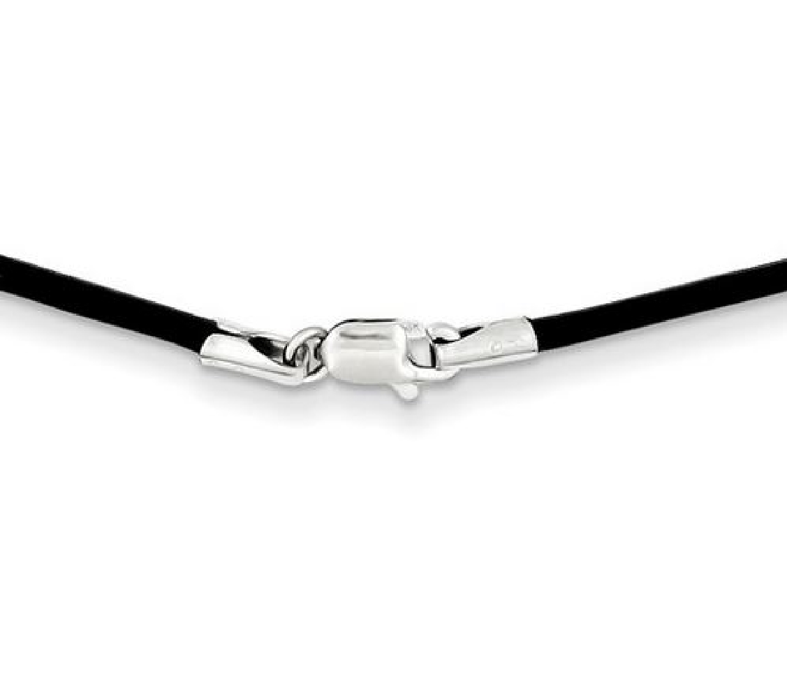 16   Black Leather Cord Necklace
14Kt White Go...