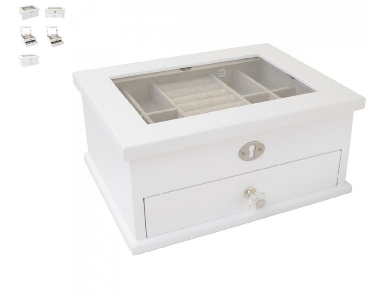 Mini Lili Jewellery Case
White wood w/ Glass L...