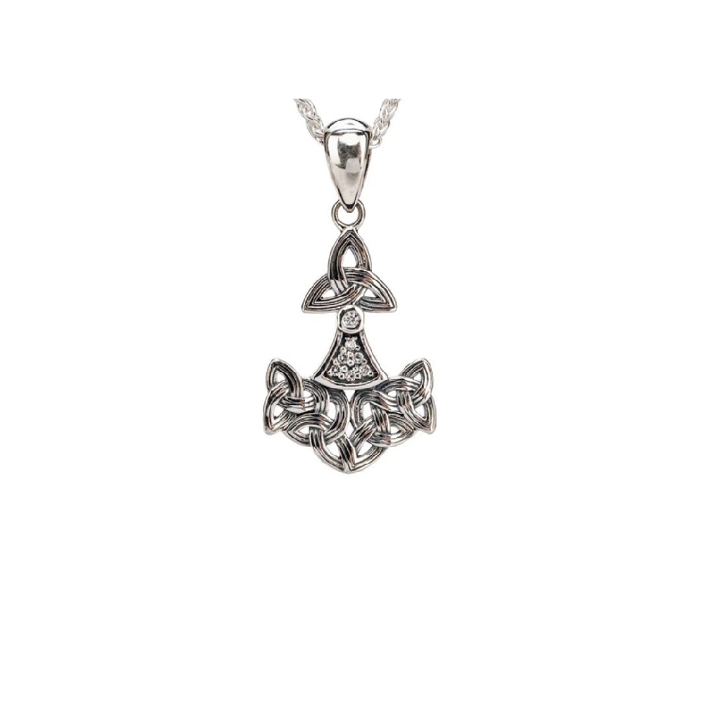 Thor s Hammer
Small Pendant
Silver w/ CZ
18 ...