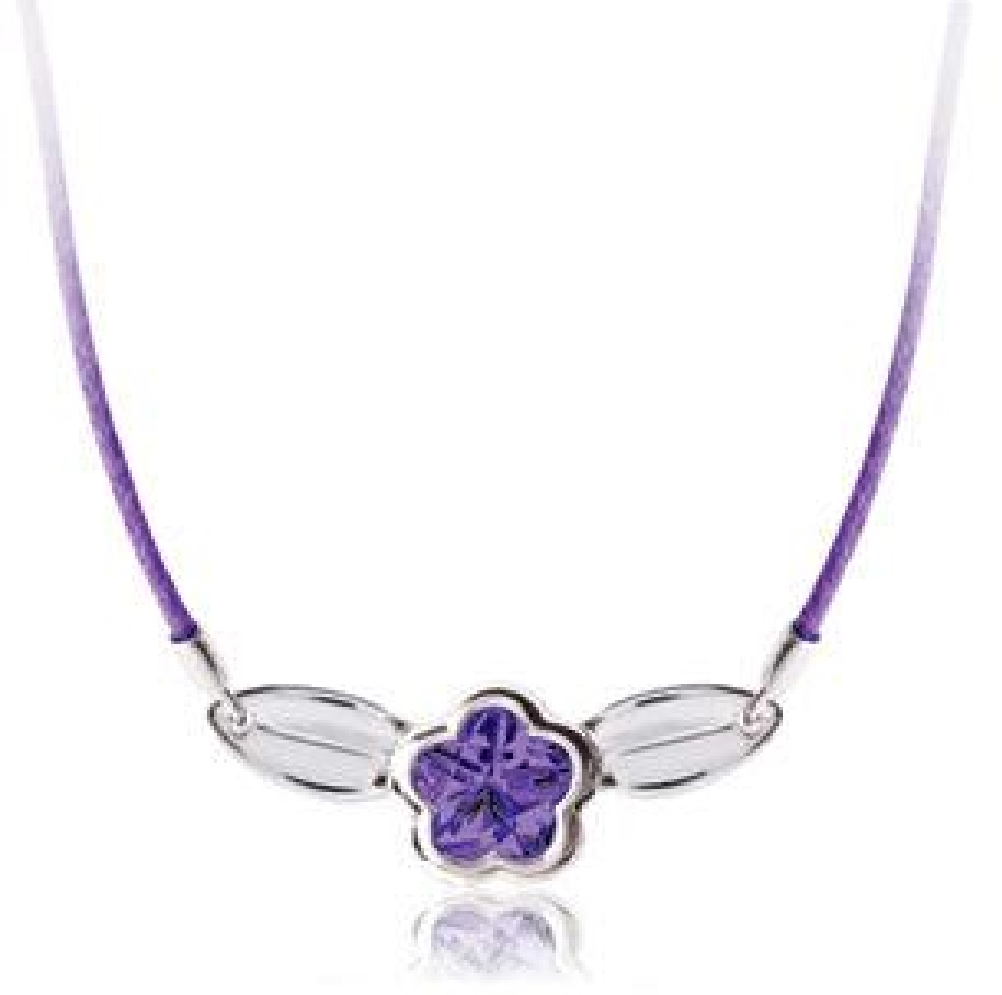 Silver BFlower Nylon Necklace w/Leaf
Available...