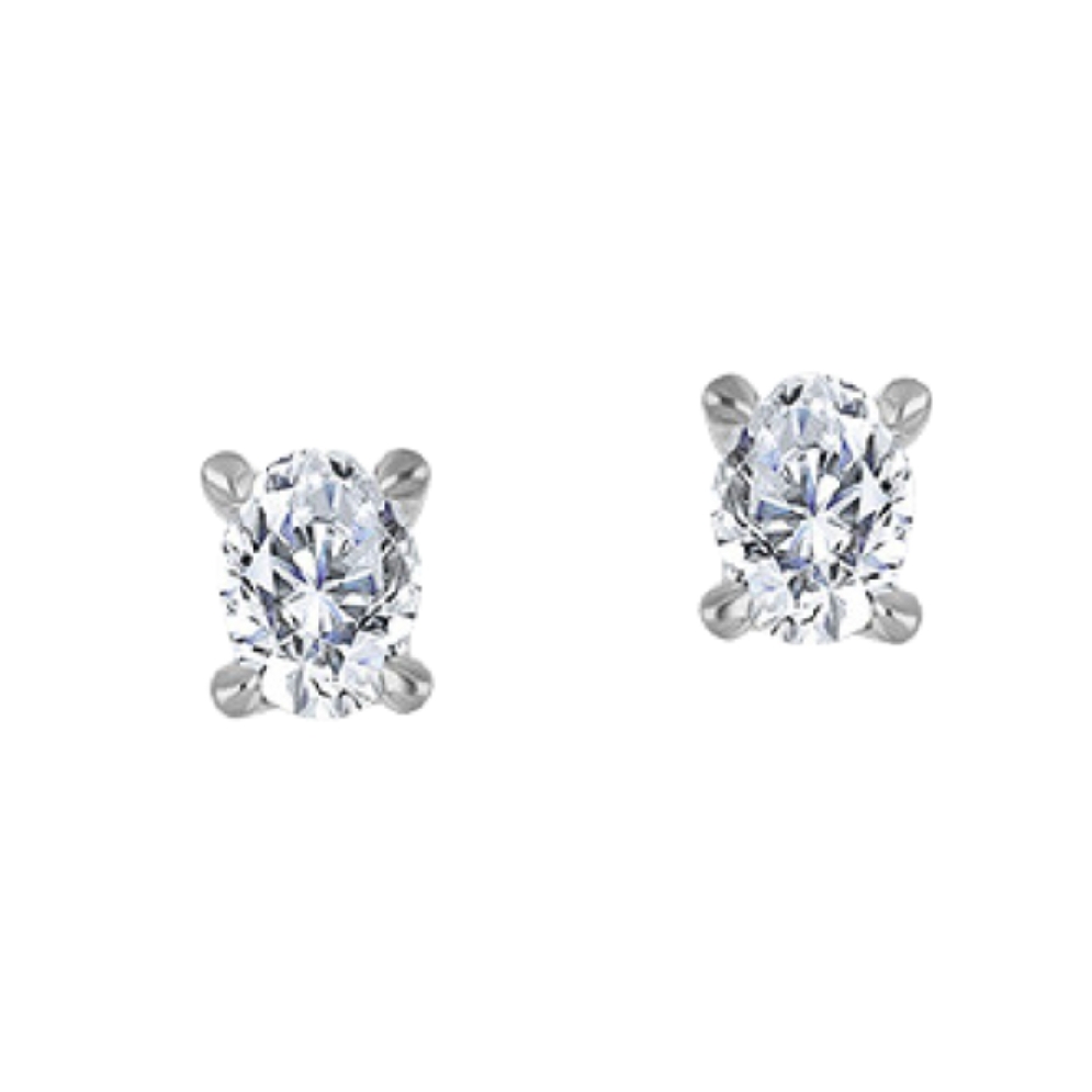 LAB-Grown Oval Diamond Earrings 1.0ctw
14KT Wh...