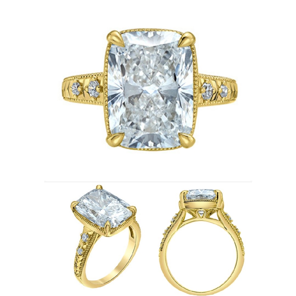 7.01ct Cushion-Cut LAB-Grown Diamond Ring
14KT...