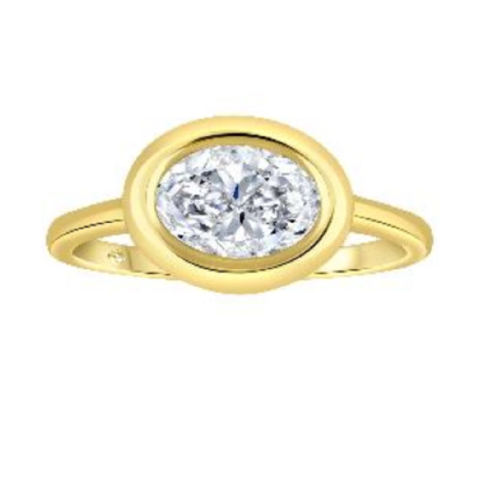 LAB-Grown Bezel-Set Oval Diamond Ring 1.50ct
1...