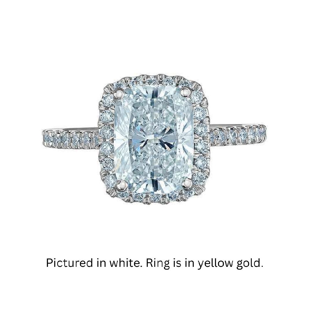 4.53ctw Cushion-Cut LAB-Grown Diamond
14KT Yel...