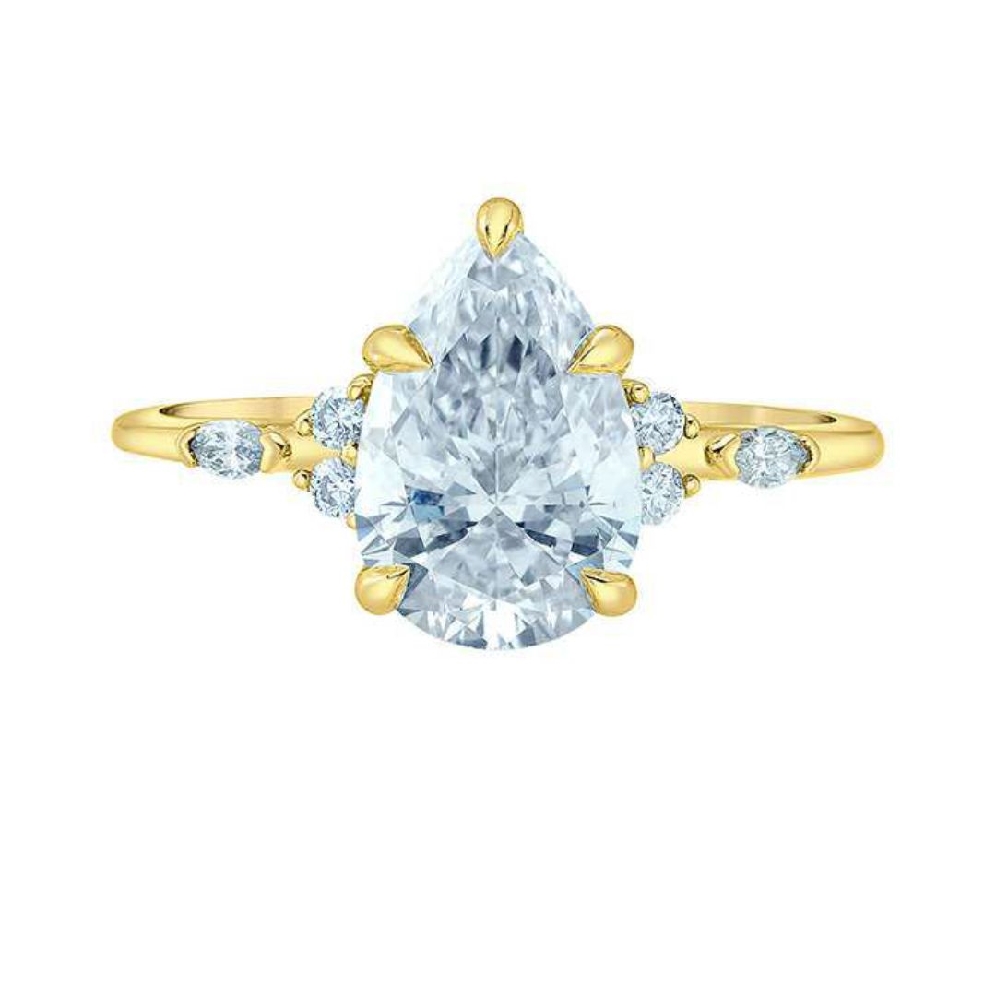 LAB-Grown Pear Diamond Ring 2.1ctw
14KT Yellow...