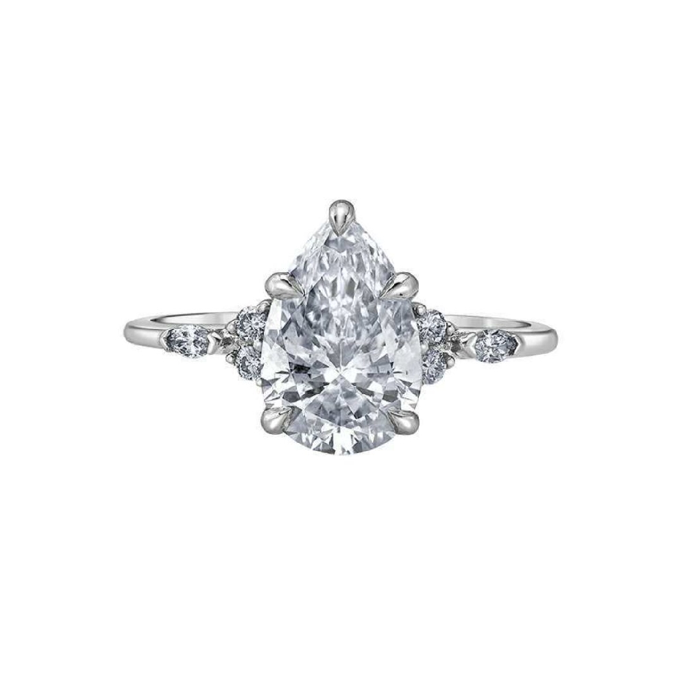 LAB-Grown Pear Diamond Ring 2.12ctw
14KT White...