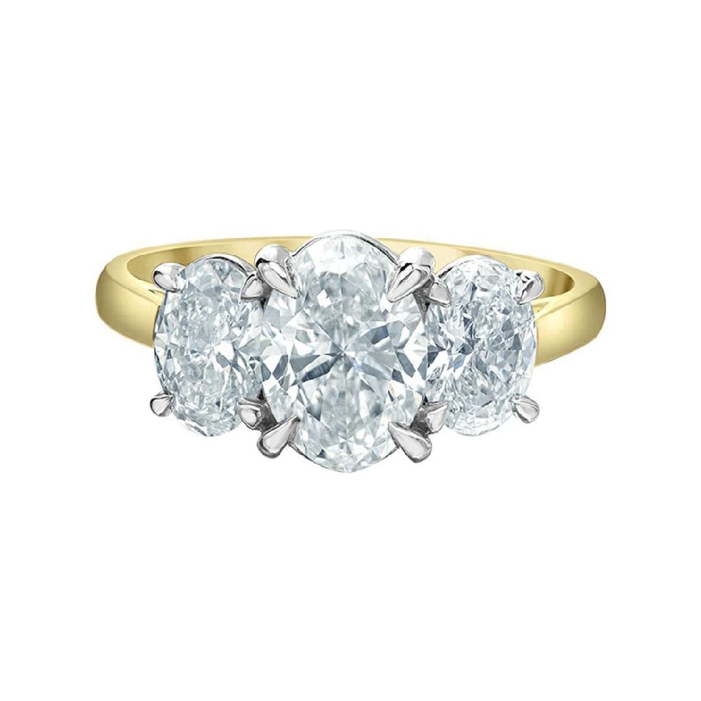 LAB-Grown Diamond Classic 3-Stone OVal Ring 2.5...