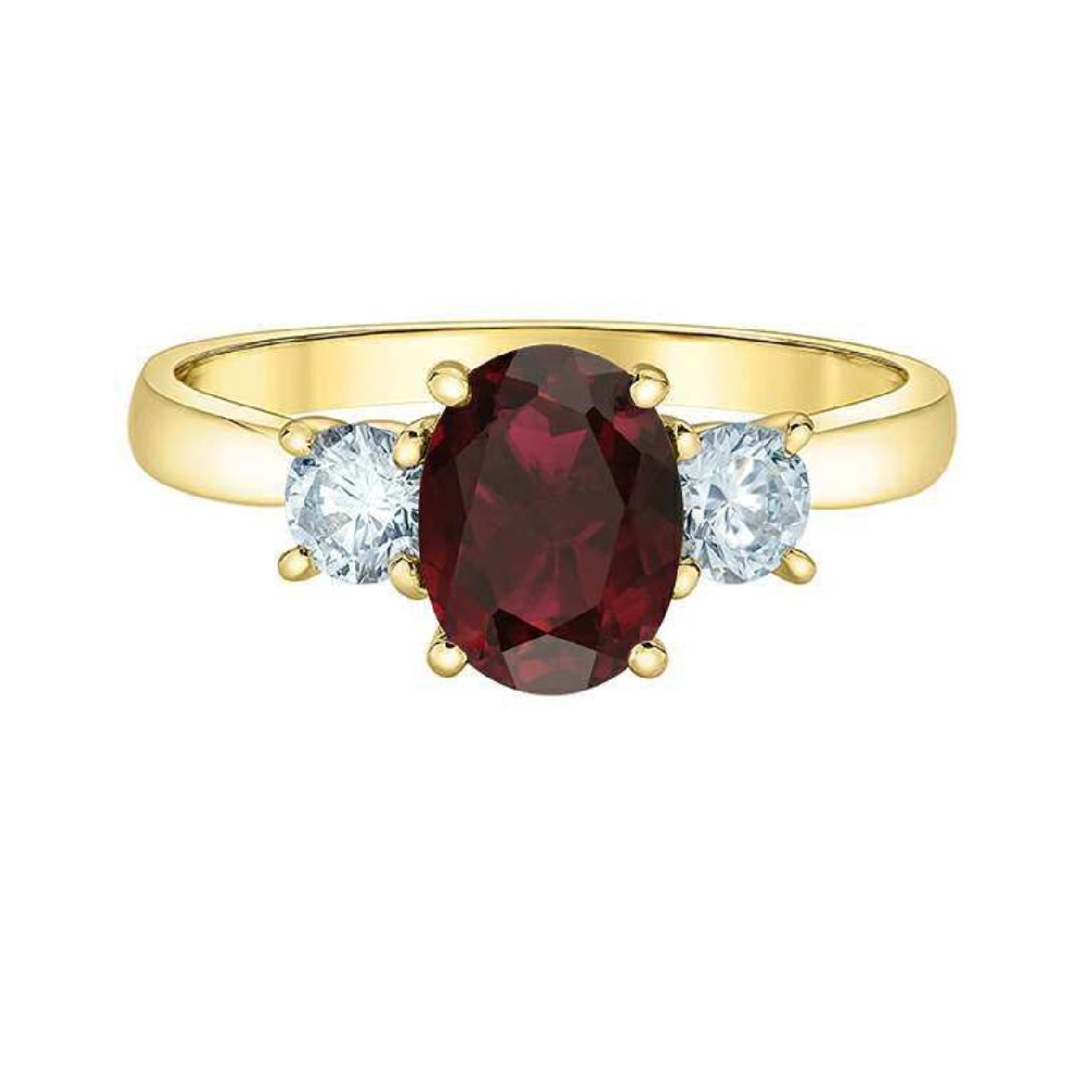 LAB-Grown Ruby and LAB-Grown Diamond Ring 0.40c...