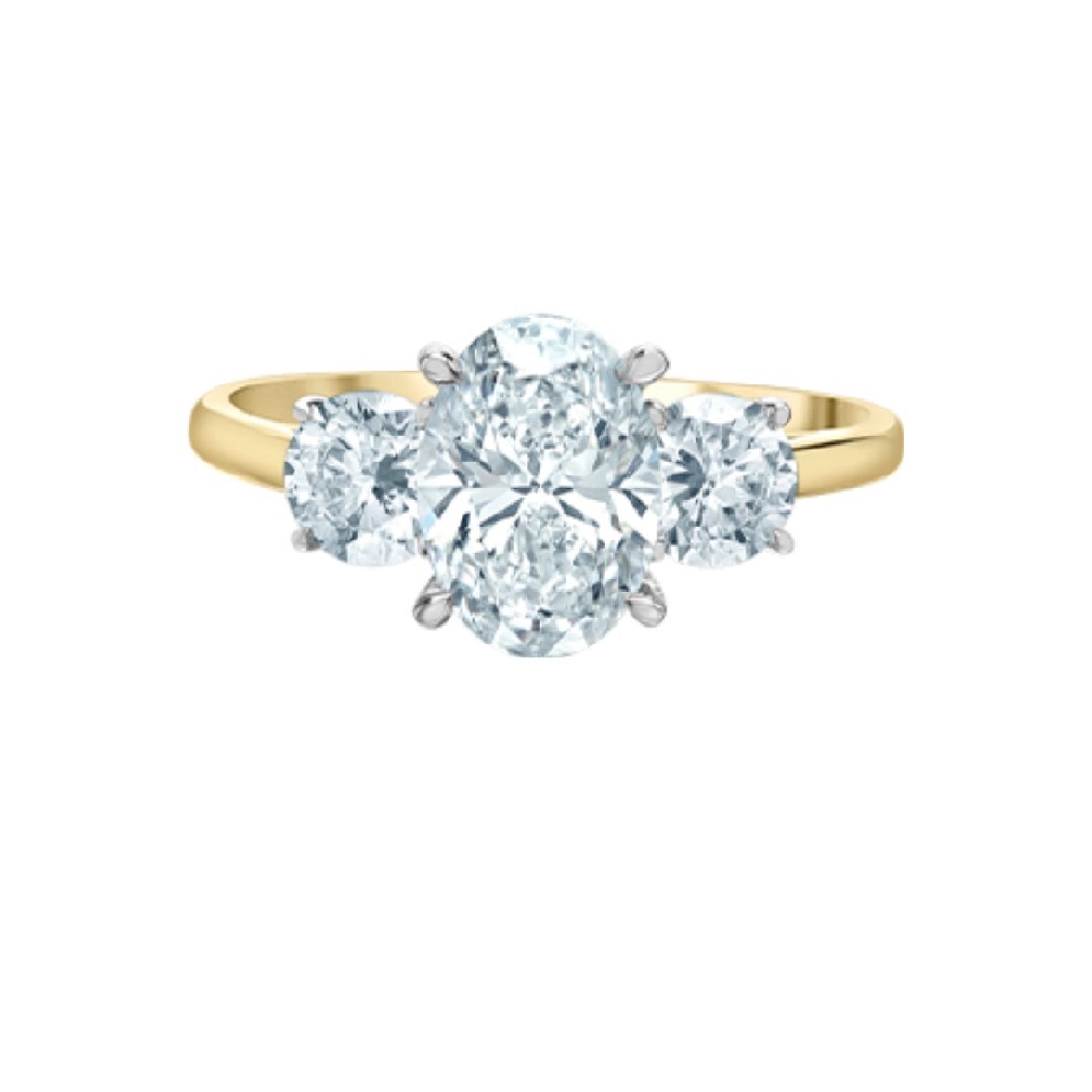 LAB-Grown 3-Stone Oval Diamond Ring 2.20ctw
14...