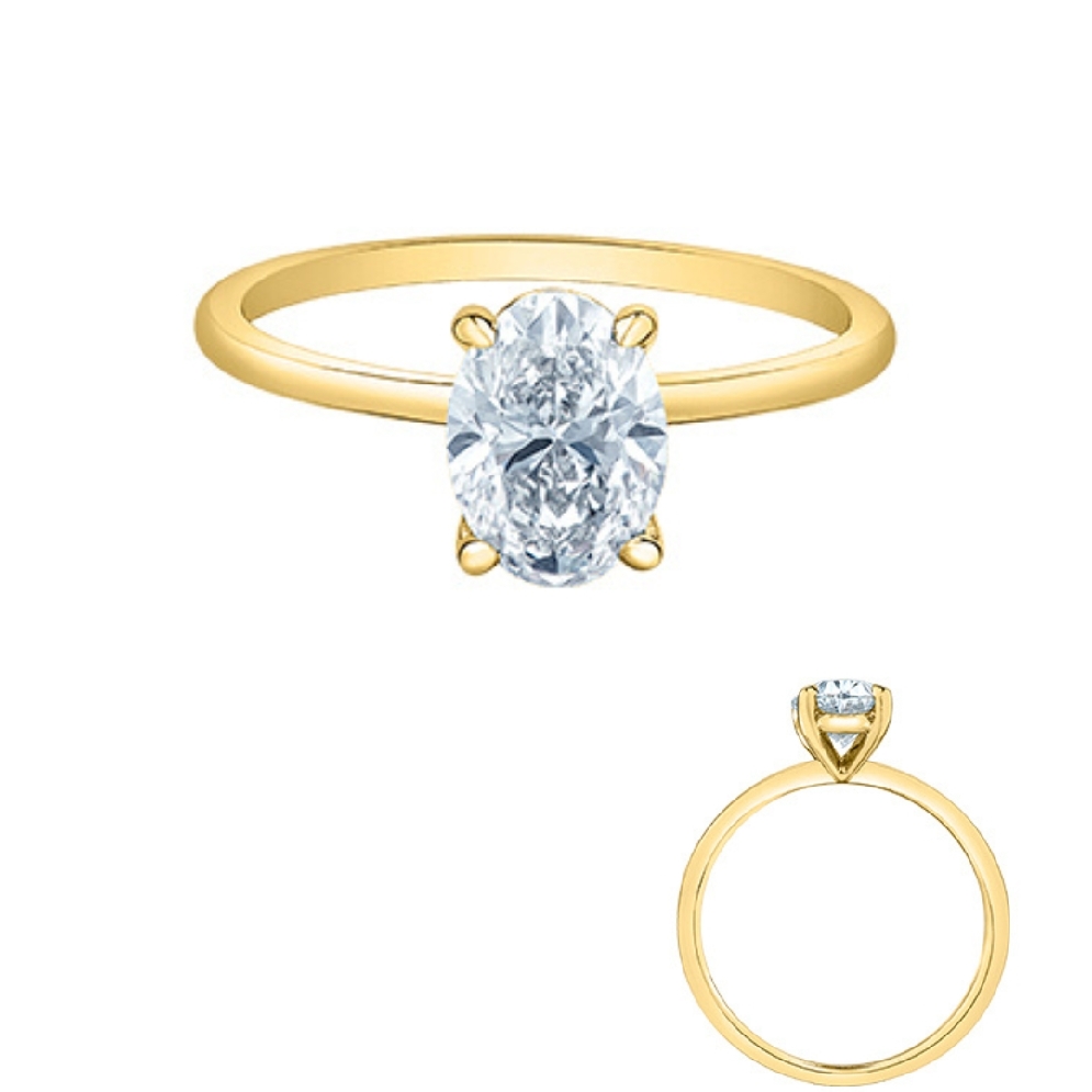 LAB-Grown Oval Diamond Ring 2.10ct
14KT Yellow...