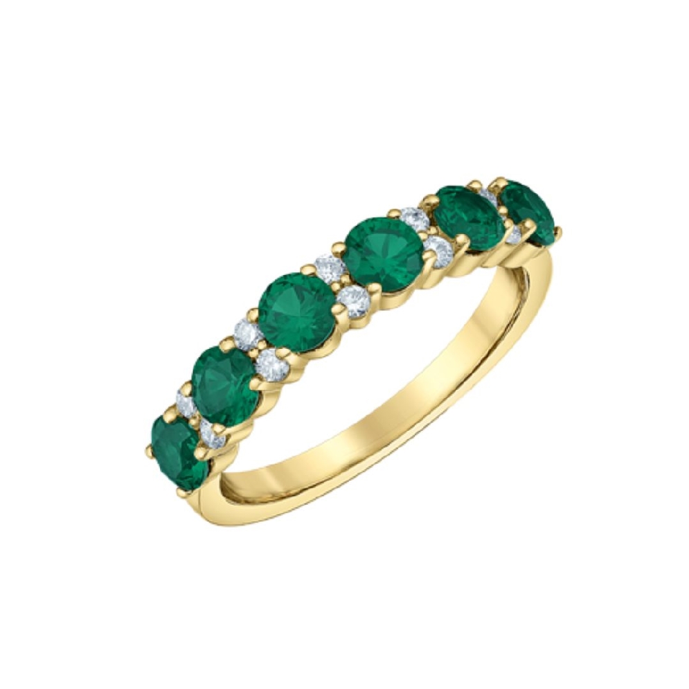 LAB-Grown Emerald &amp; Diamond Ring
6 - 3.75mm Em...