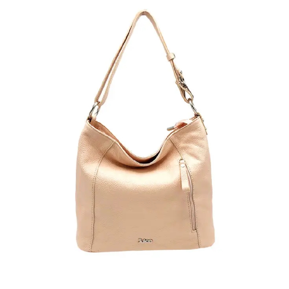 Tumbled Genuine Leather Handbag in Pink
Made i...