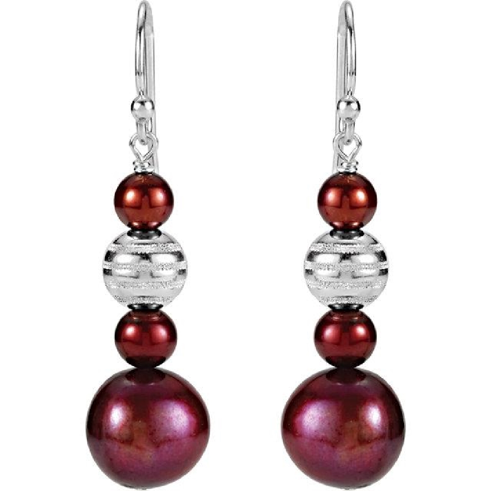 Freshwater Cultured Dyed Pearl Dangle Earrings  
