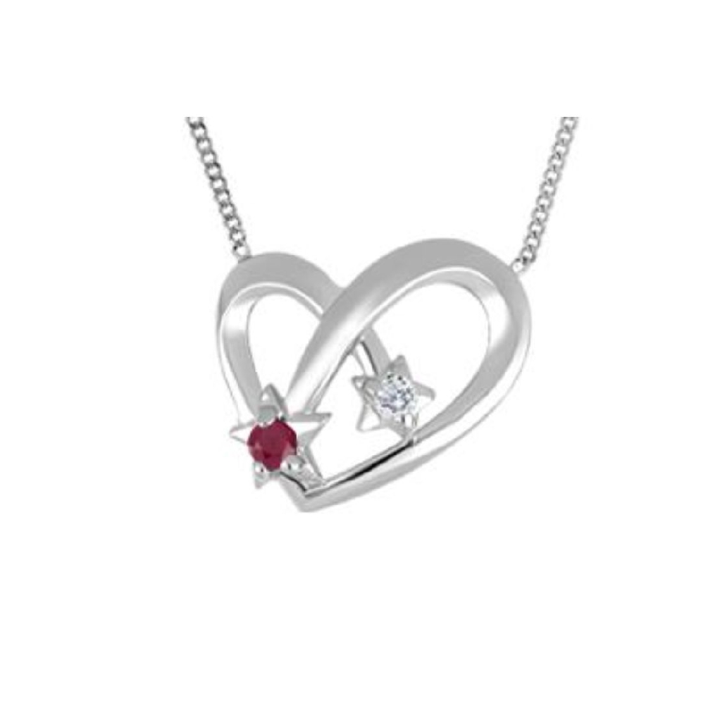 Canadian Diamond &amp; Ruby Pendant 0.025ct
10KT W...