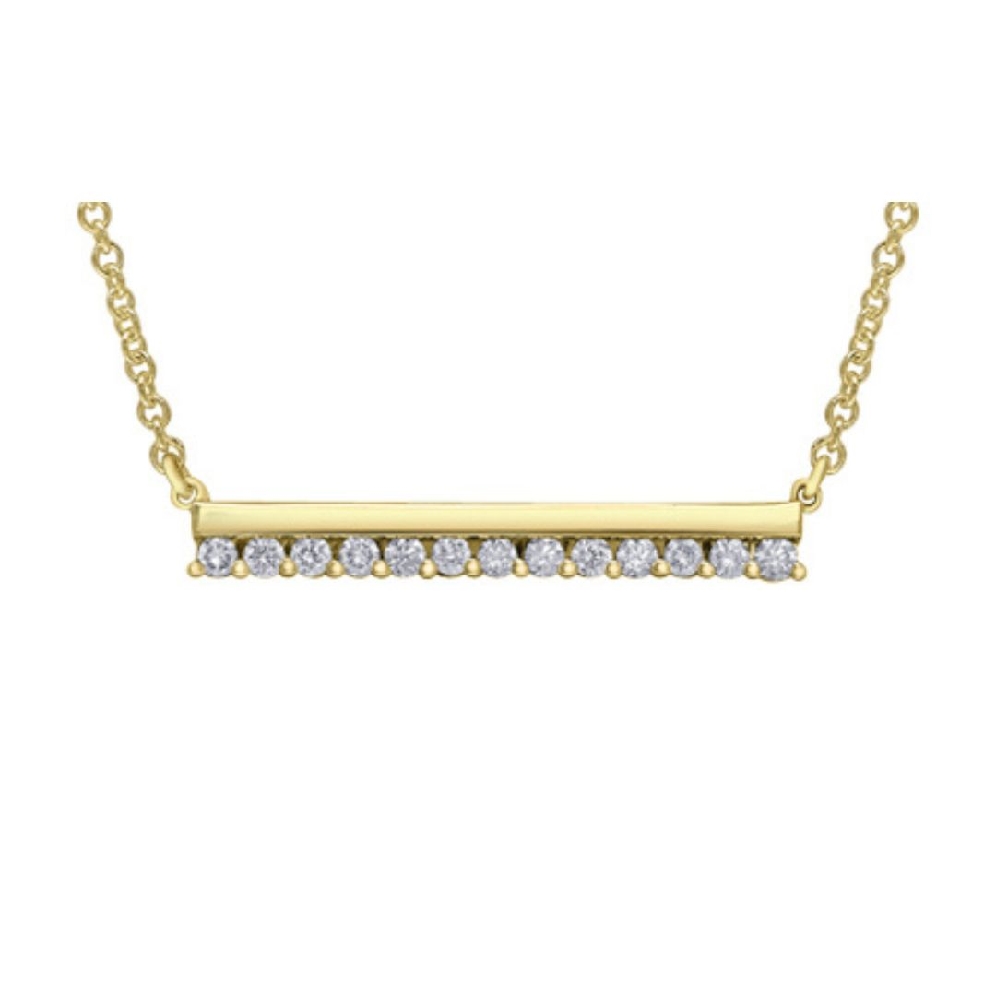 Diamond Bar Pendant 0.162ctw
10KT Yellow Gold
  