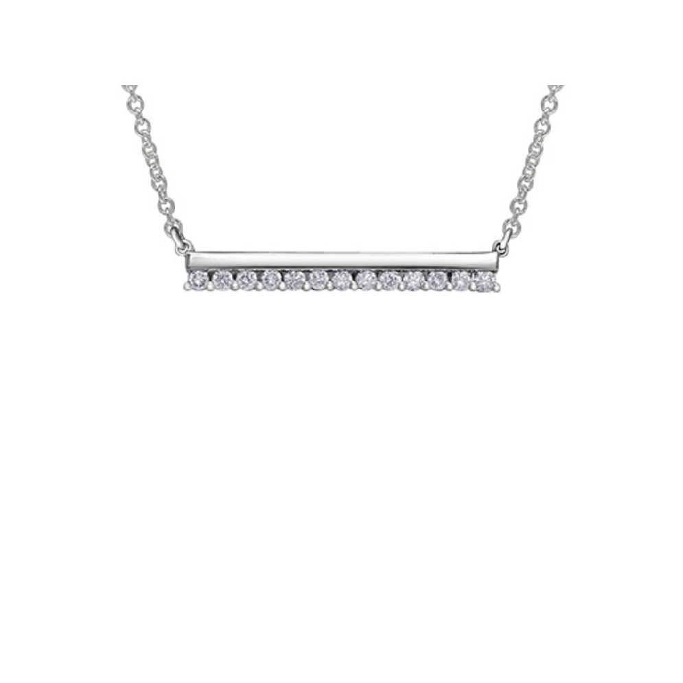 Diamond Bar Pendant 0.162ctw
10KT White Gold
  