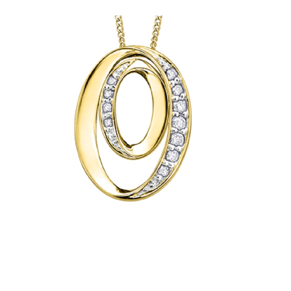 Oval Diamond Pendant  0.10ctw
10KT Yellow Gold  