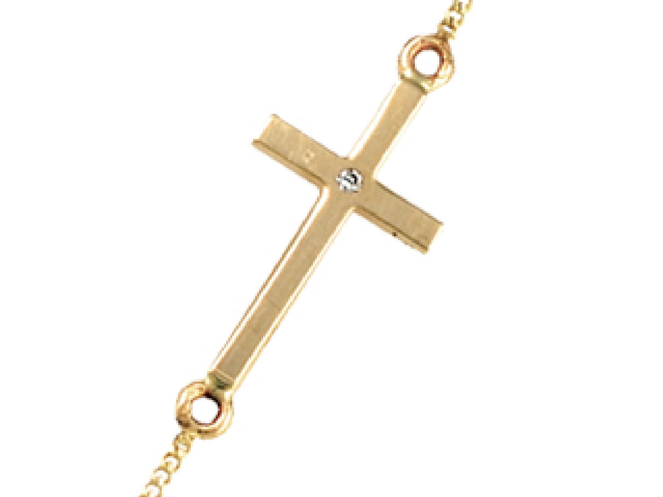 10KT YG Cross Pendant w/Diamond 0.003ct  