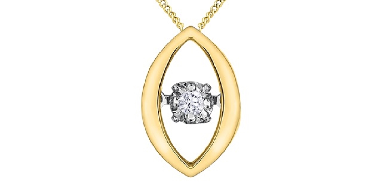 Diamond   Pulse   Pendant  10KT YG/WG 0.02ct  