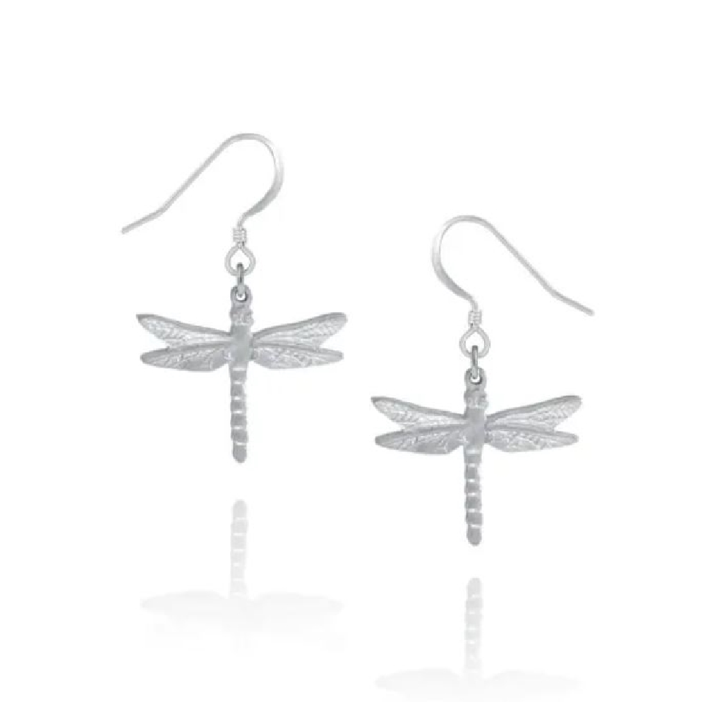Pewter Dragonfly Drop Earring  