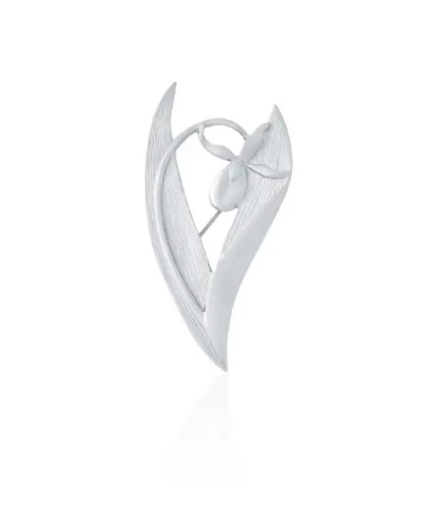 Pewter Lady Slipper Pin  