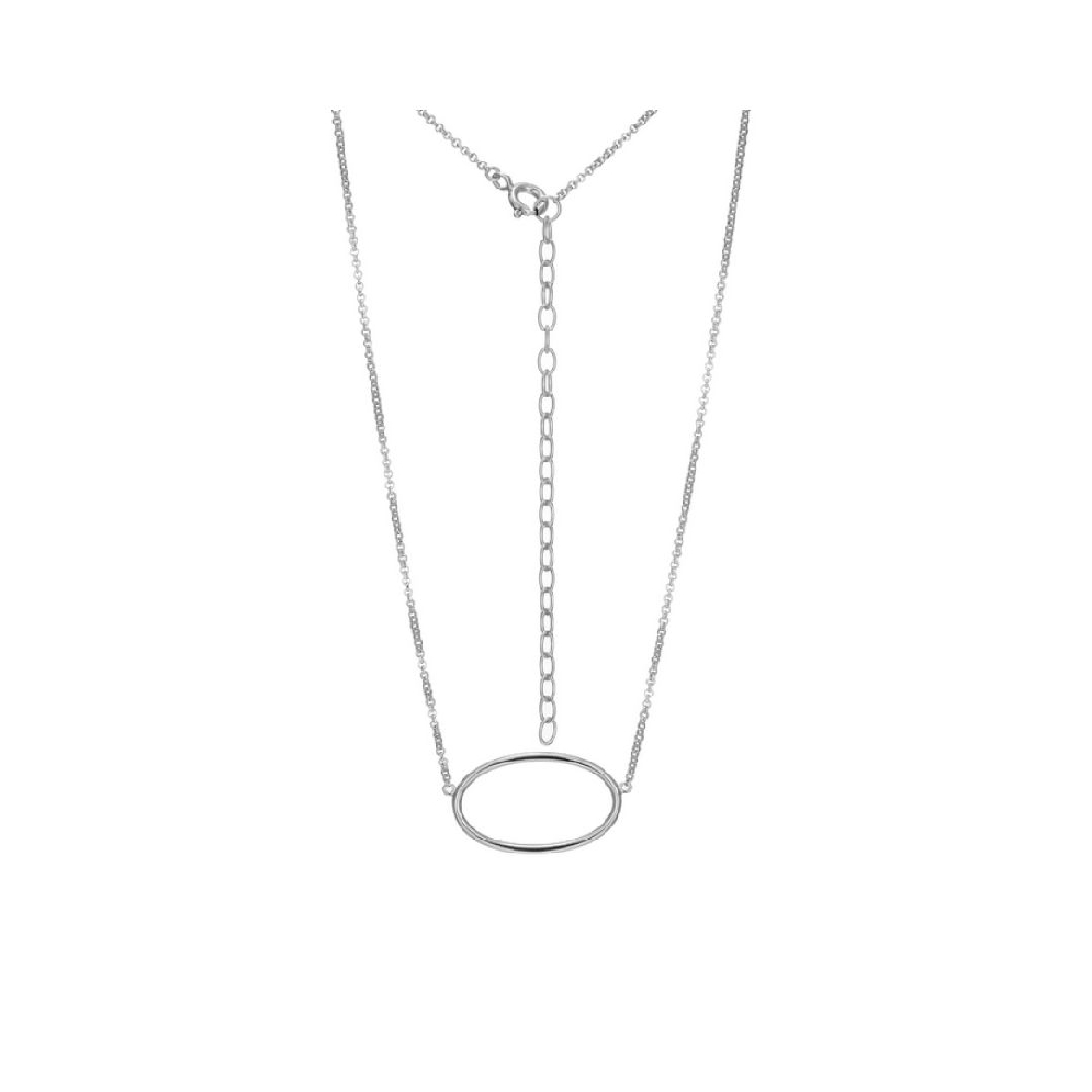 Reign 
Open Oval Necklace
Sterling Silver/Rho...