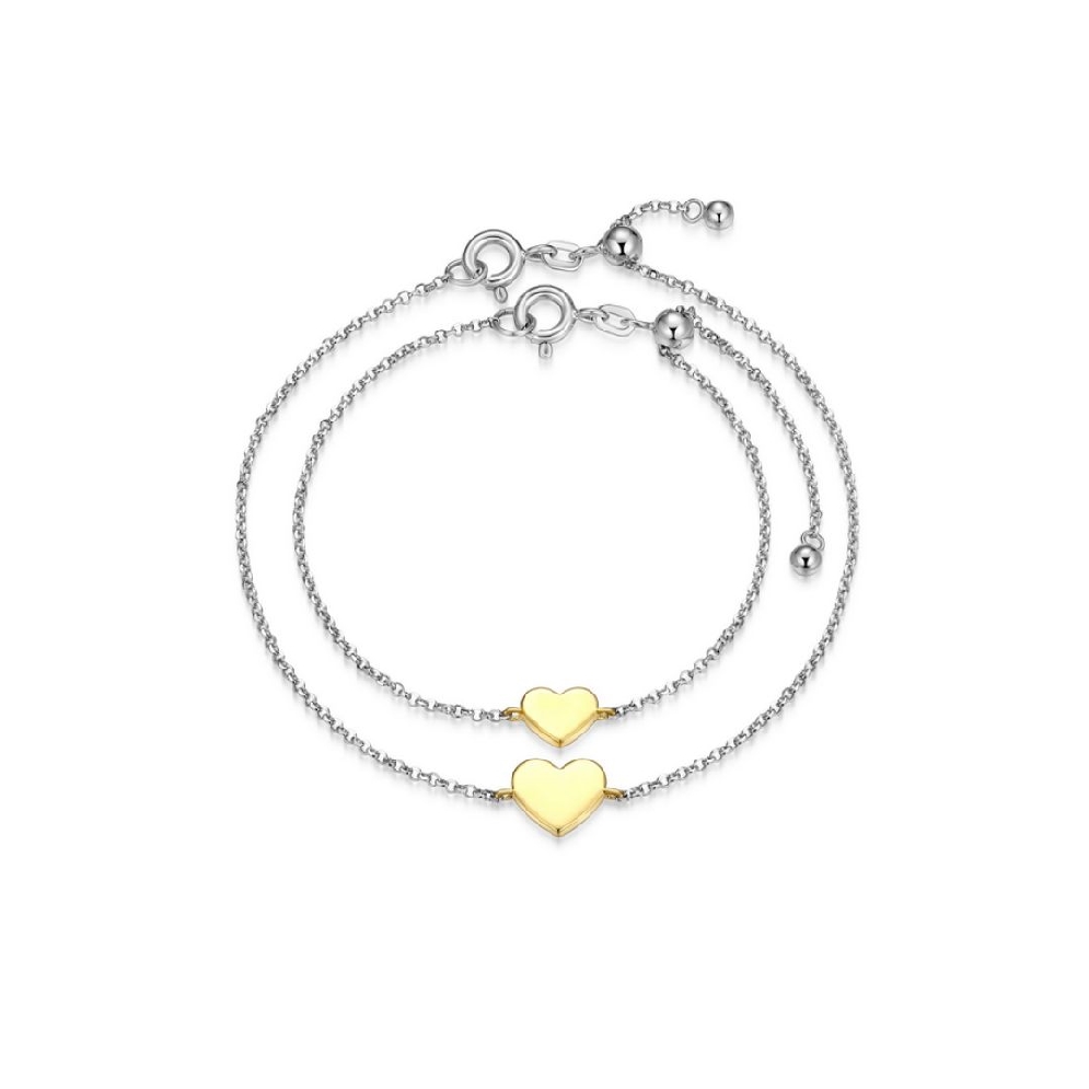 Reign 
Mini Me Heart Bracelet Set
Yellow Gold...