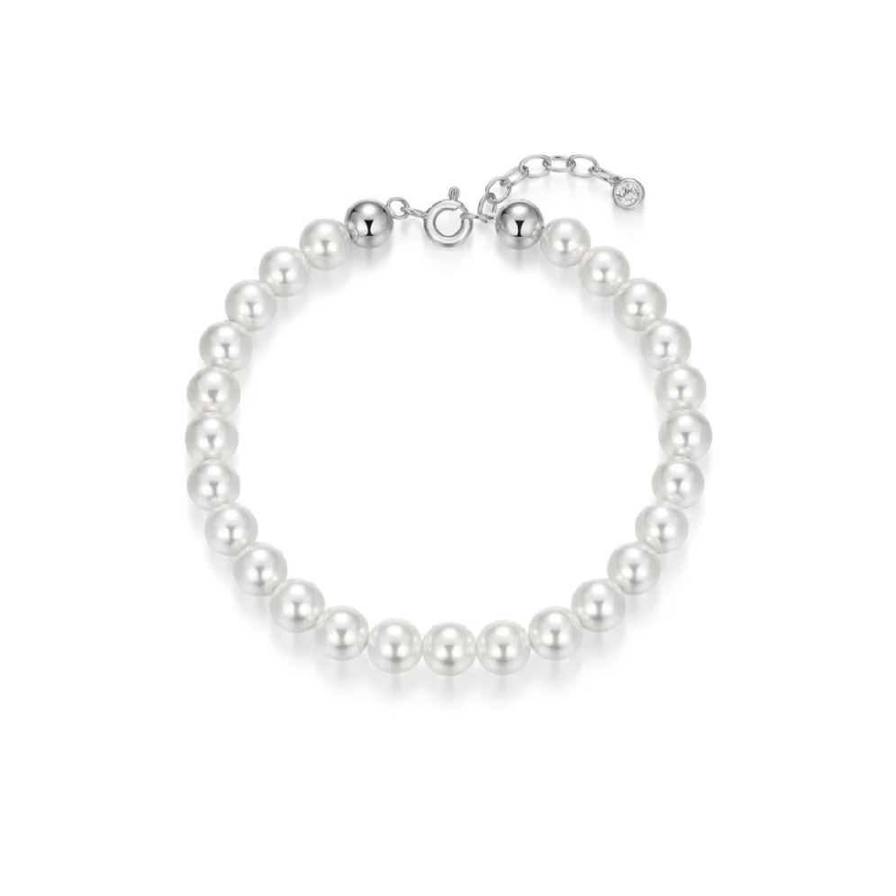 Reign Diamondlite CZ
6mm White Shell Pearl Bra...