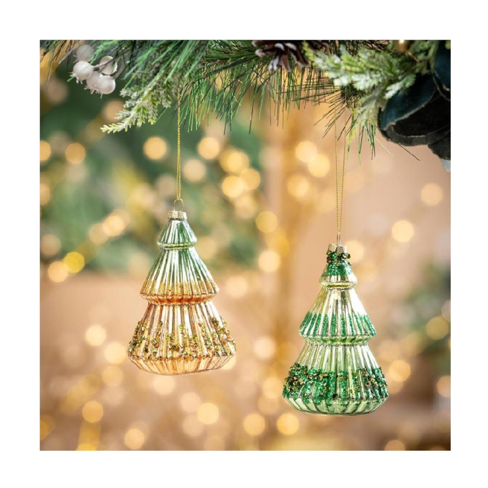 Glass Ornament Tree
w/ Glitter &amp; Sequins
4.75...