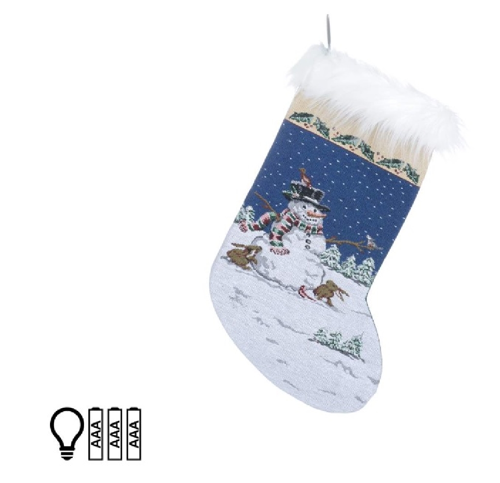 Fiber Optic Stocking with Winter Scene  